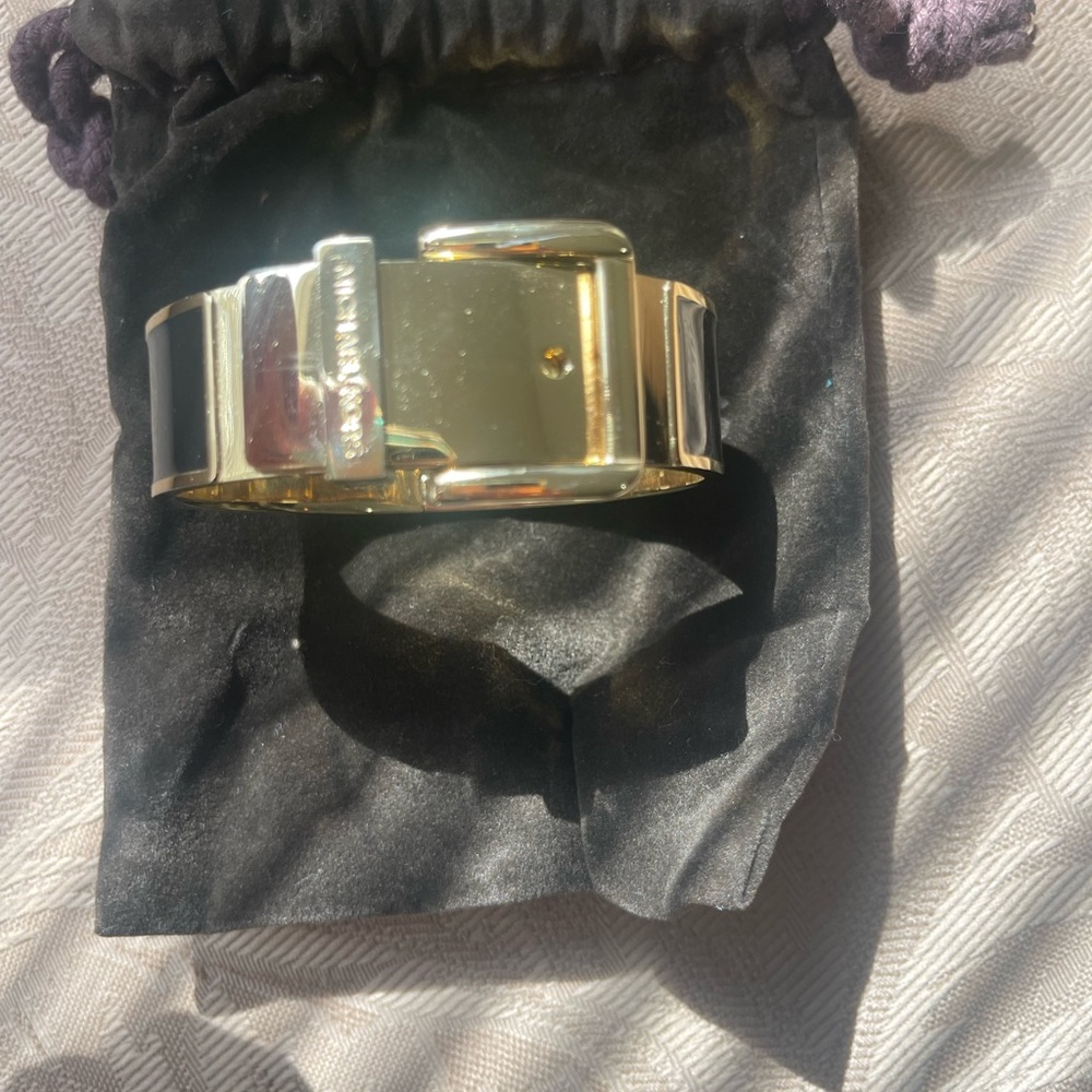 Michael Kors Gold and Black Cuff Bracelet